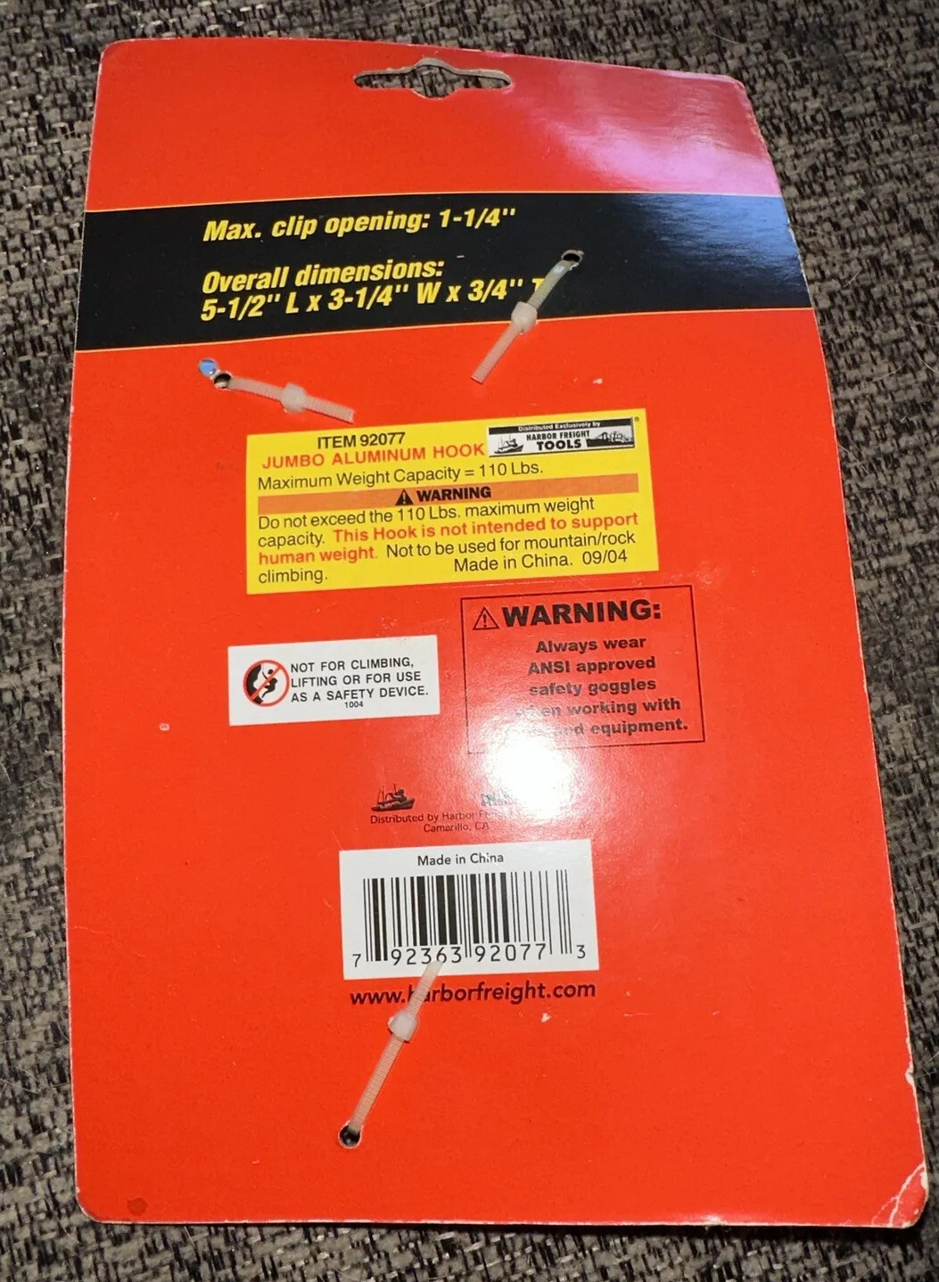 ” NOC ” Heavy Duty Anodized Aluminum Jumbo Multi Use Hook ” GREAT MULTI USE ITEM