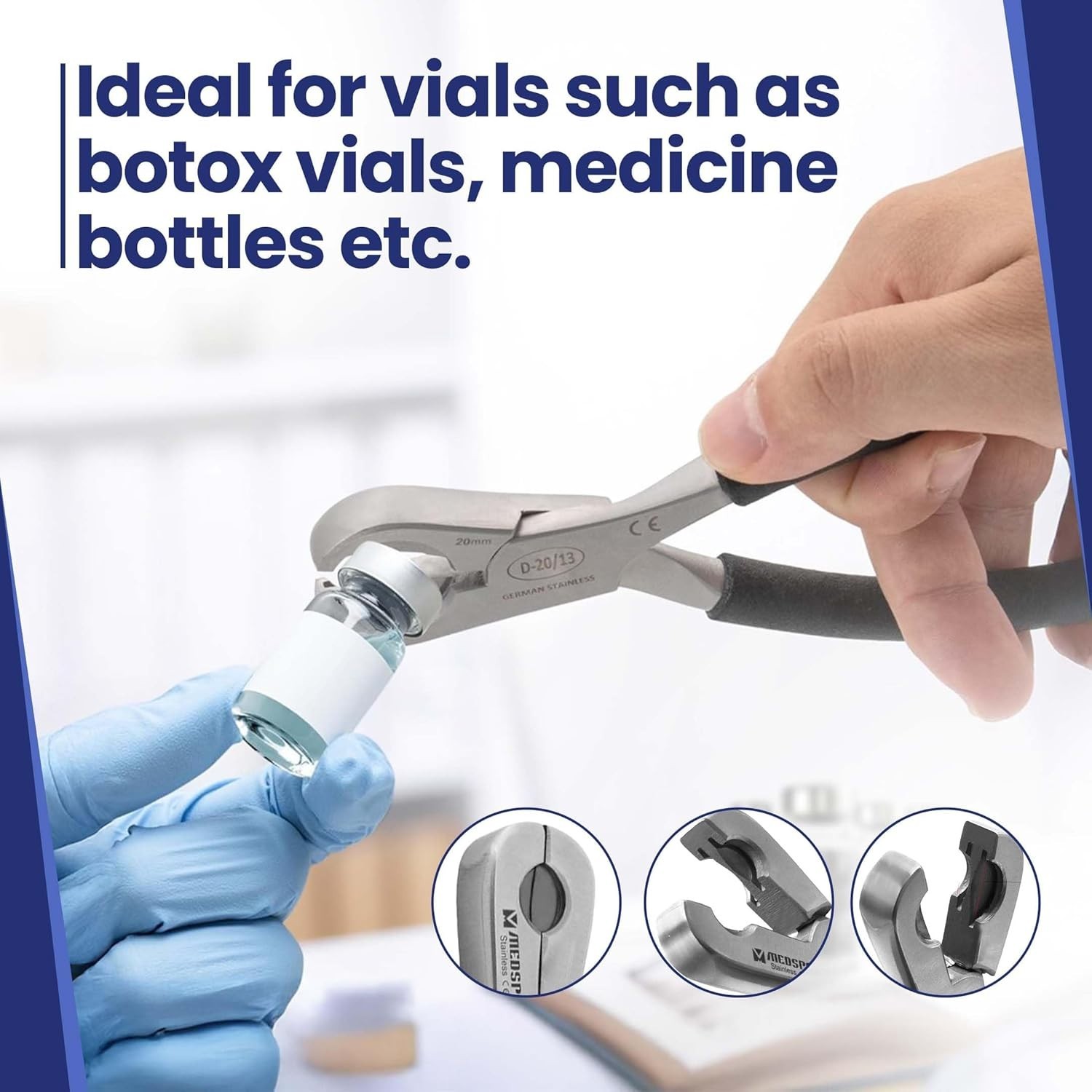 Dual Action Vial Opener and Vial Decapper Durable Ergonomic Vial Cap Remover