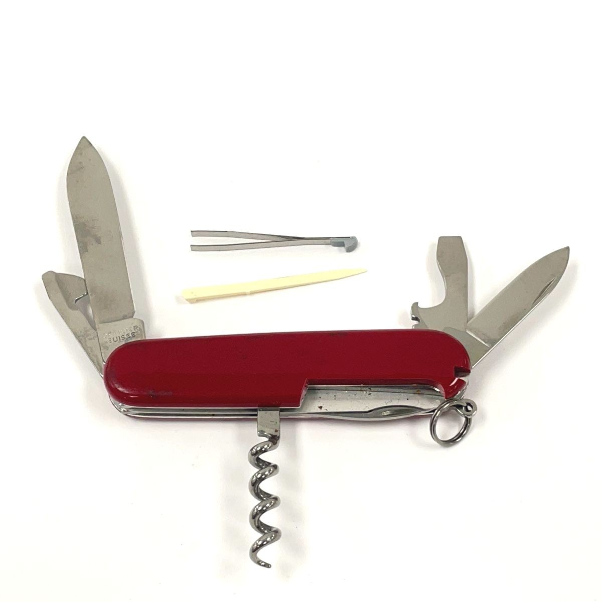 Victorinox Swiss Stainless Steel Red Pocket Knife Multi-tool 6 Foldout Tools +2