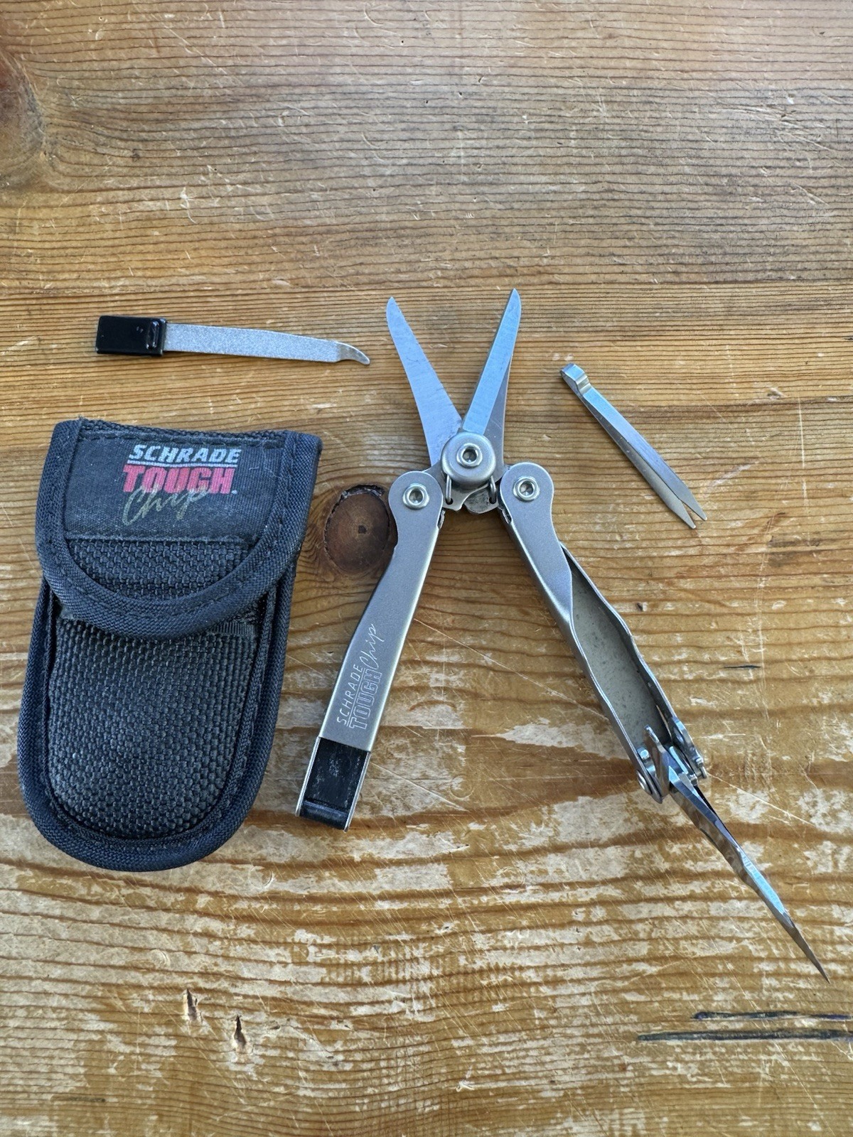 Schrade Tough Chip ST2 nylon sheath compact tool USA