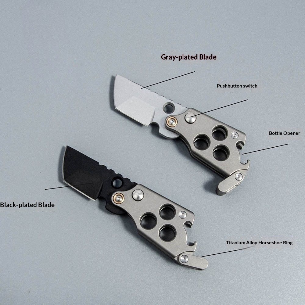 Titanium Alloy Powder Steel Multitool Compact EDC Manual folding Gear forOutdoor