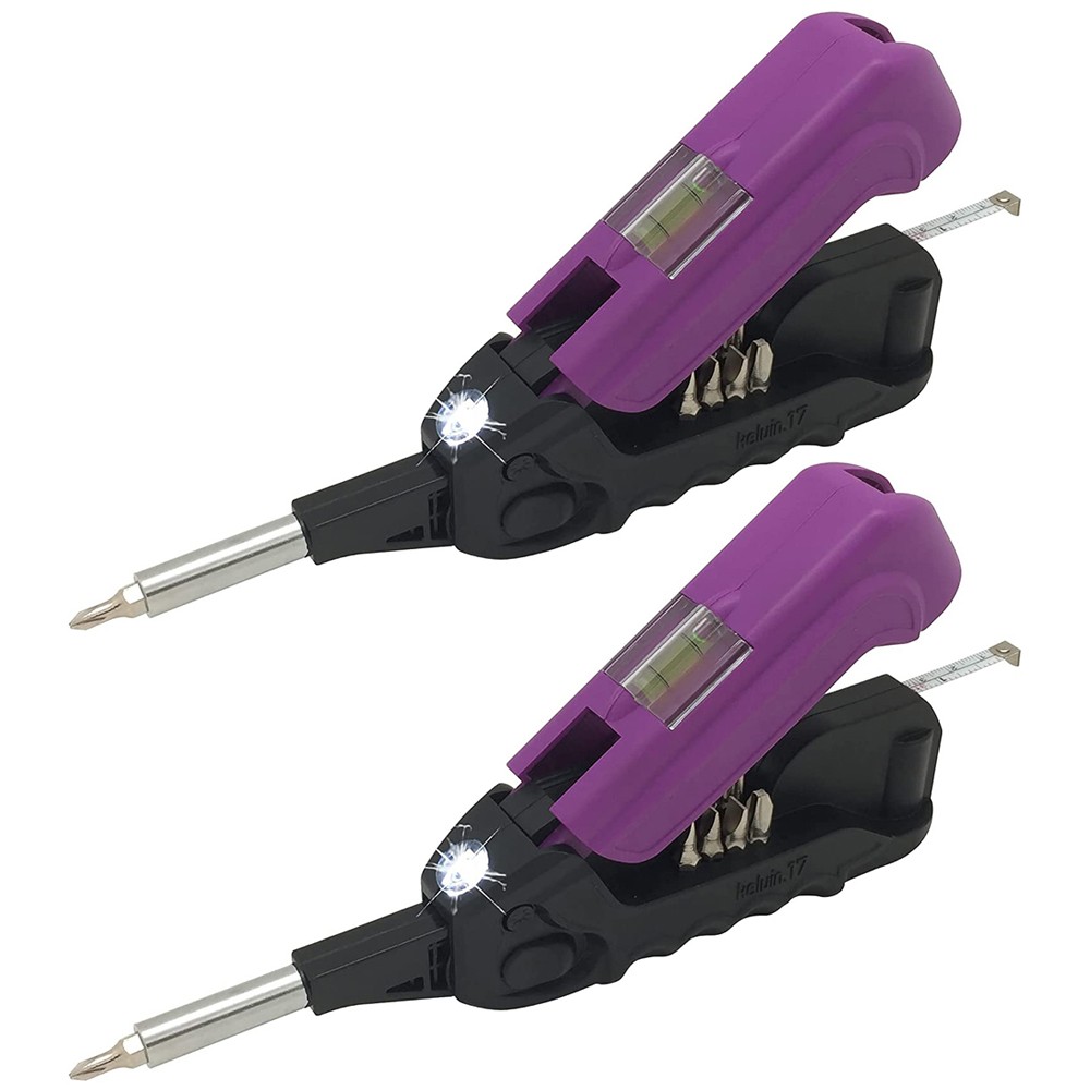 Kelvin The Everyday Multi-Tool with Flashlight Purple 2 Pack