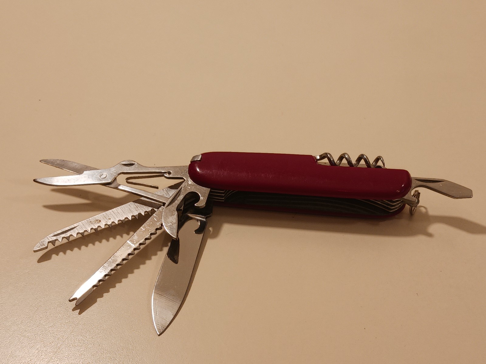RK Logo Pocket Knife Multi-tool Stainless Steel Red Handle Camping Utility EDC