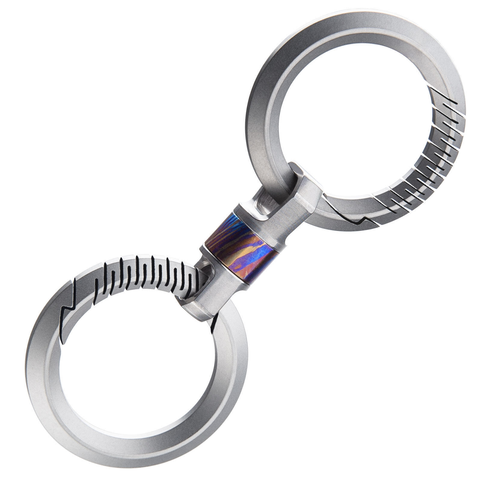 Titanium Car Key Hoop Ring 360° Flexible Rotation Portable EDC Keychain Buckle