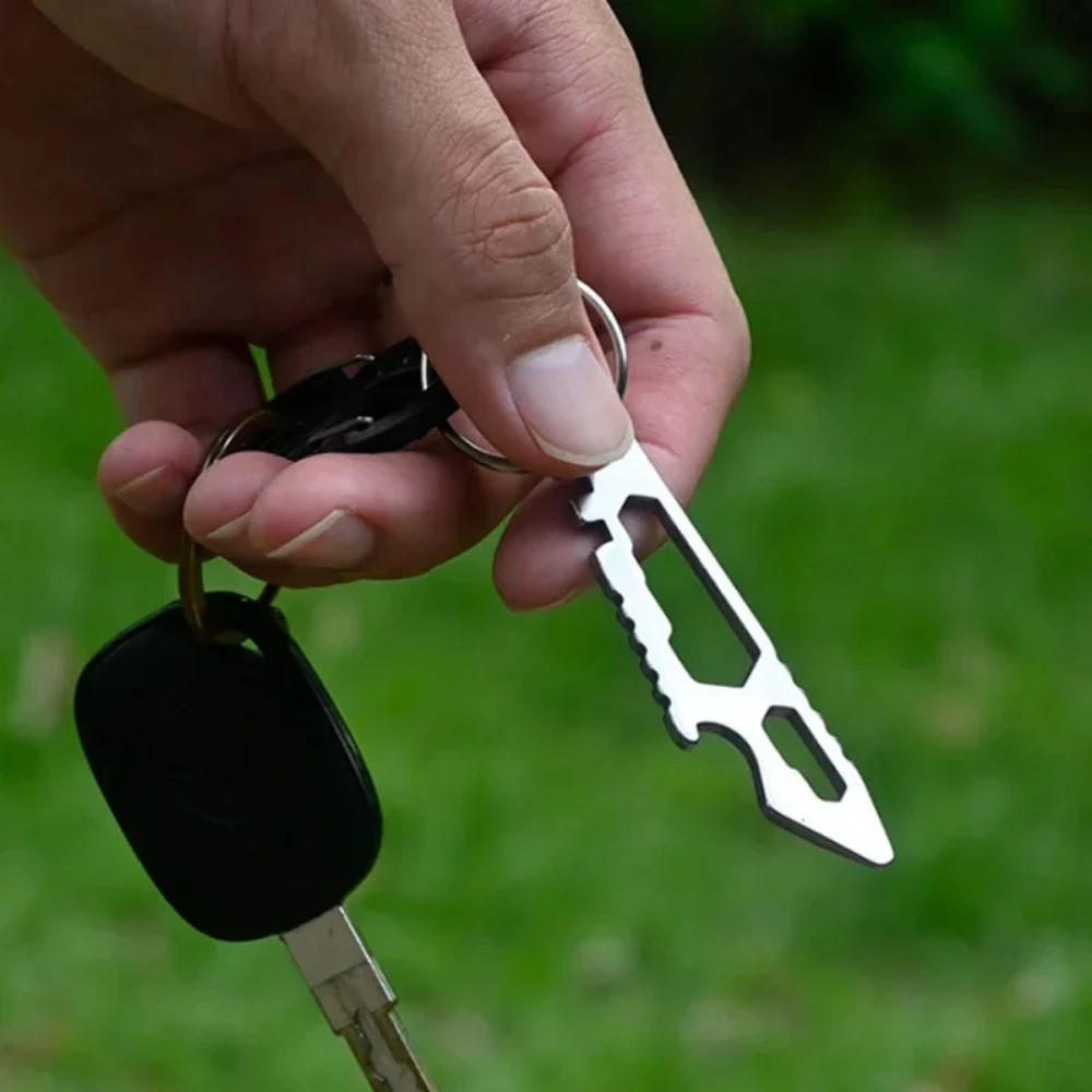 Mini Multifunctional Stainless Steel Pry Bar EDC Hex Wrench Bottle Opener