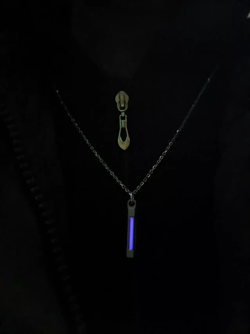 Titanium Keychian Necklace Pendant EDC Charm DIY Glow in The Dark 25 Years Life