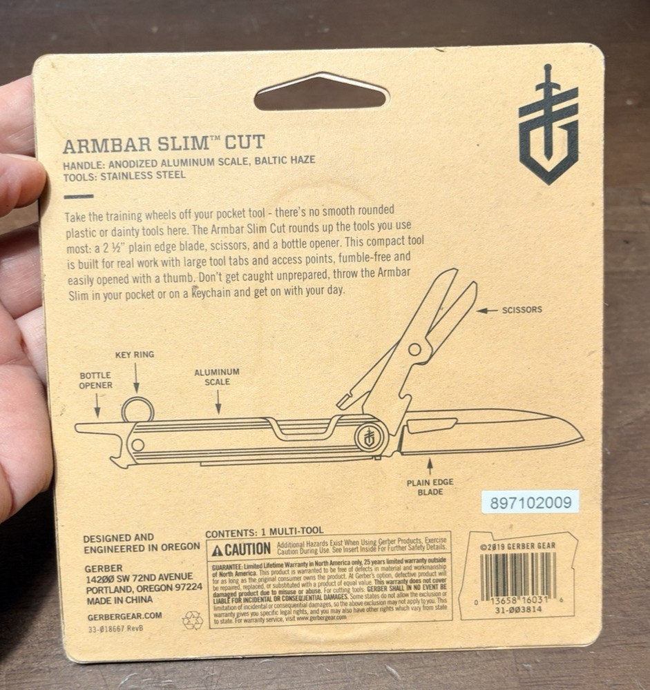 NEW Gerber Armbar Slim Cut Multi-Tool Knife Color: Green