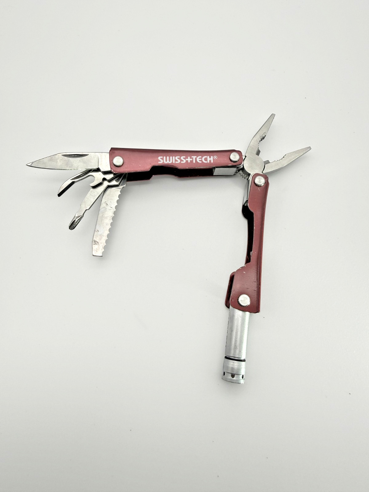 Swiss+Tech Multi Tool Pliers Knife Saw Screwdrivers LED Light EDC