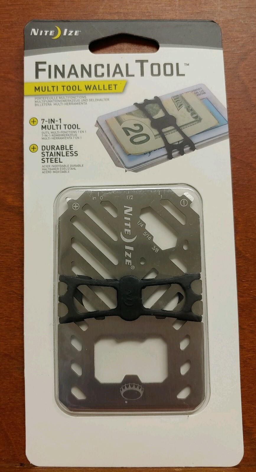 NEW Stainless Money Clip Multi Tool Wallet Nite Ize Financial Tool Bottle Opener