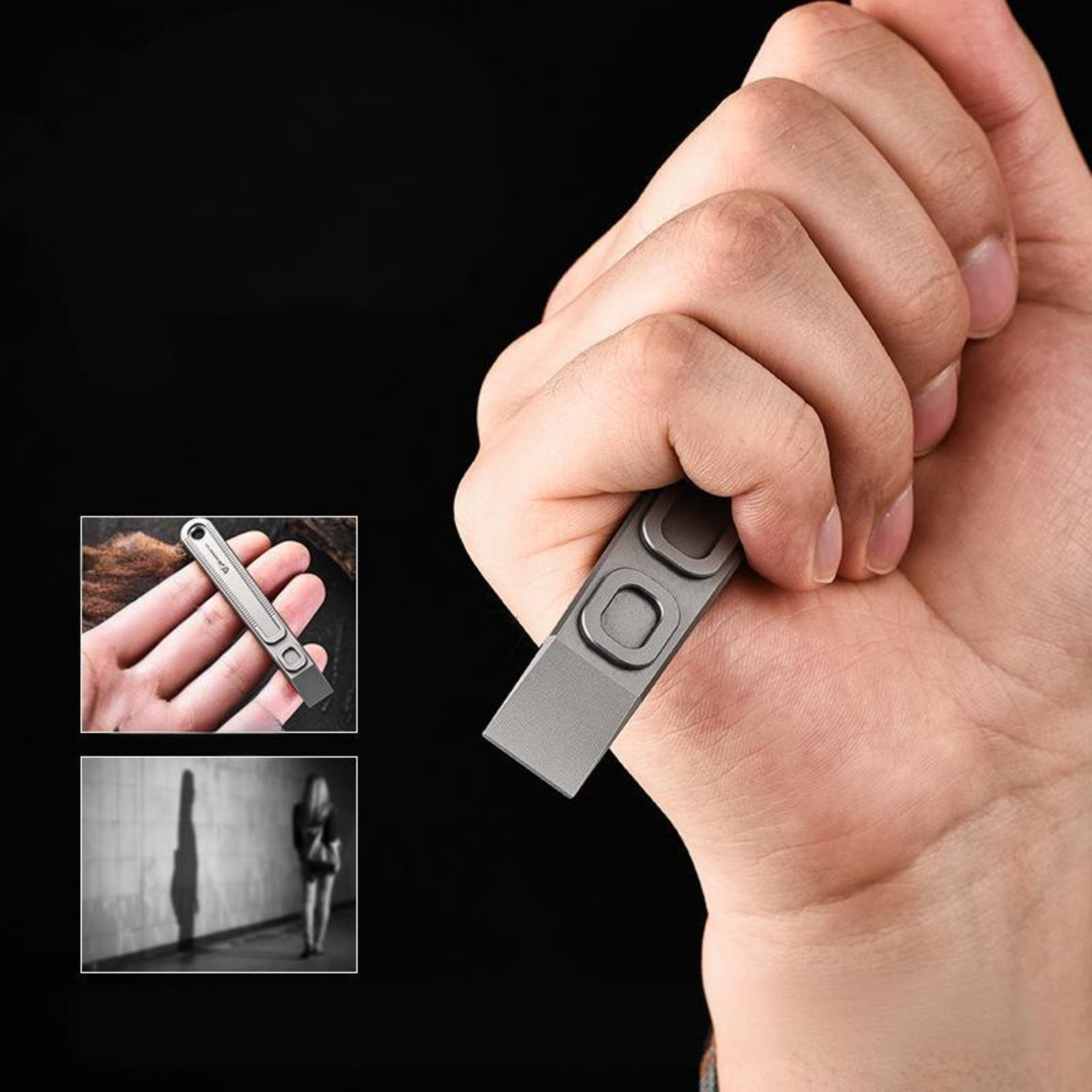 Titanium Alloy EDC Mini Pry Bar Keychain Multitool Survival Gear Portable