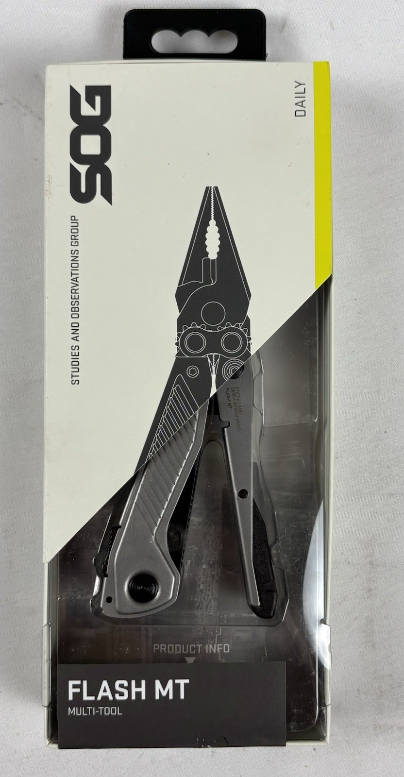 SOG Flash MT Multi-Tool With Assisted Opening Blade And Silver Aluminum Handles