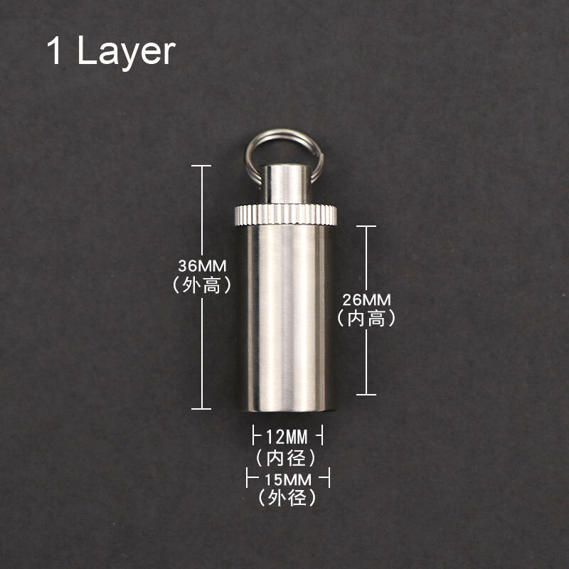 Titanium Alloy Moisture Proof Seal Storage Box Keychain Portable Container EDC