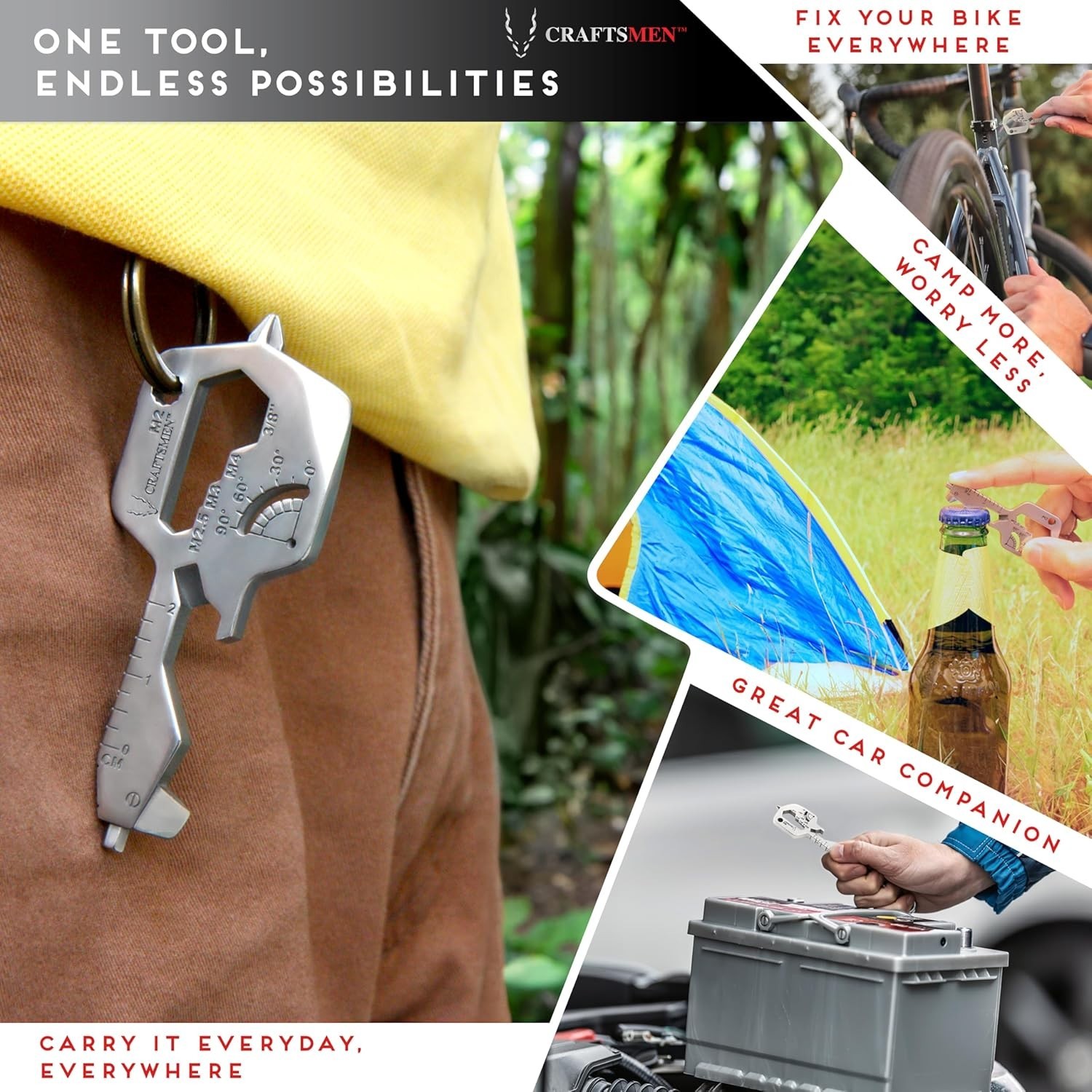 MULTI TOOL KEY 20 in 1 | Key Chain Utility Gadget | Key Multitool | EDC | Father