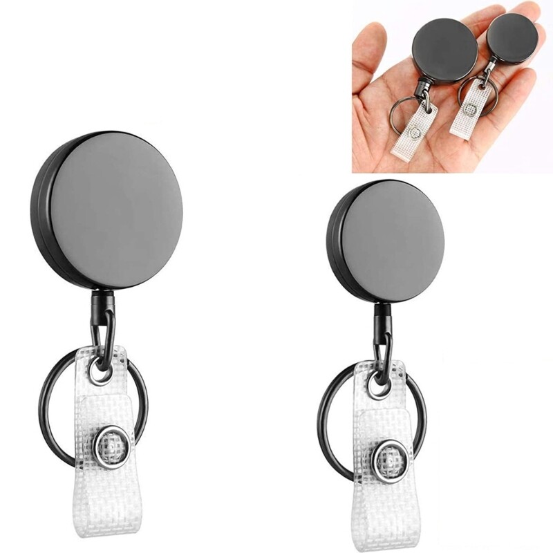 Retractable Keychain Heavy Duty Carabiner Holder Badge Reels for Office School