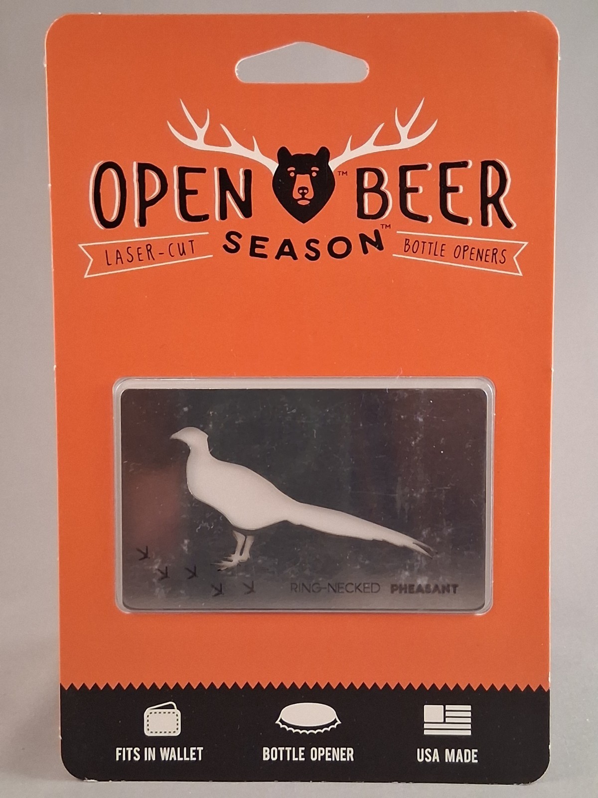 BOTTLE OPENERS -Pheasant/FIT IN WALLET/STAINLESS STEEL /100% LASER CUT /USA MADE