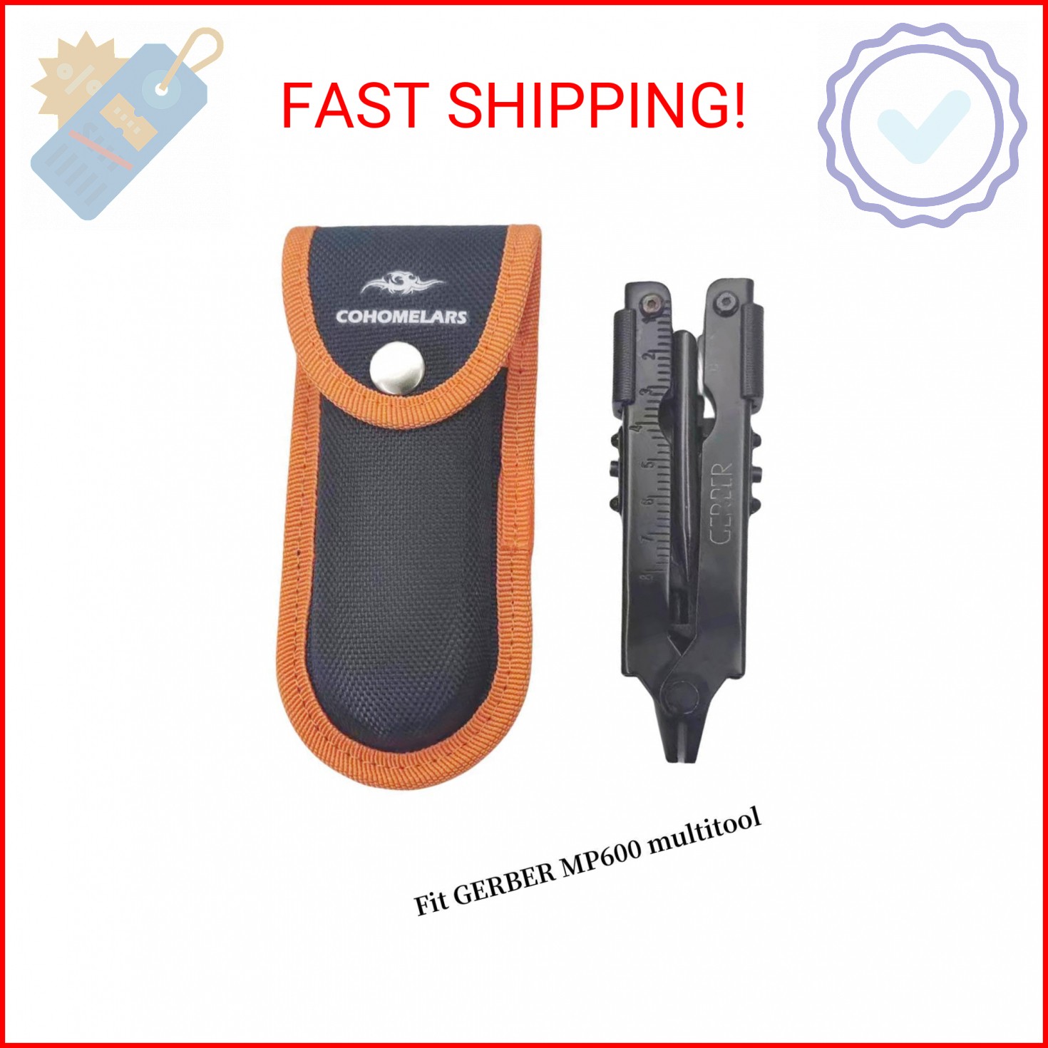 Nylon Sheath for Gerber MP600 5” Multitool, Horizontally Carry Knife Case Fits