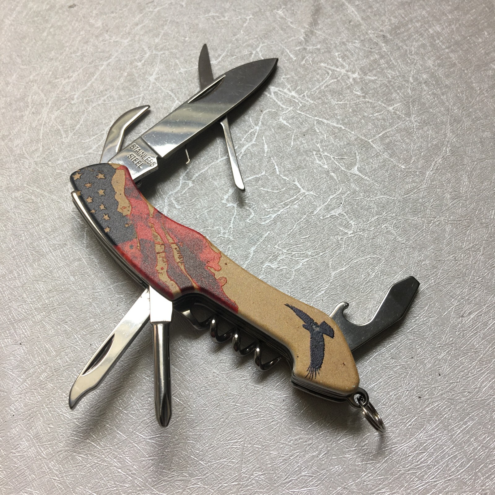 Vintage American Mint Patriotism Pocket Knife Multi-Tool “Freedom Isn’t Free”