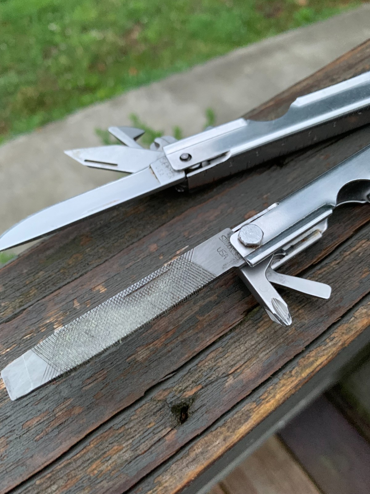 Vtg 90s Gerber MPT #5 & American Camper Multitools, Stainless Steel, 4.5″ & 4″