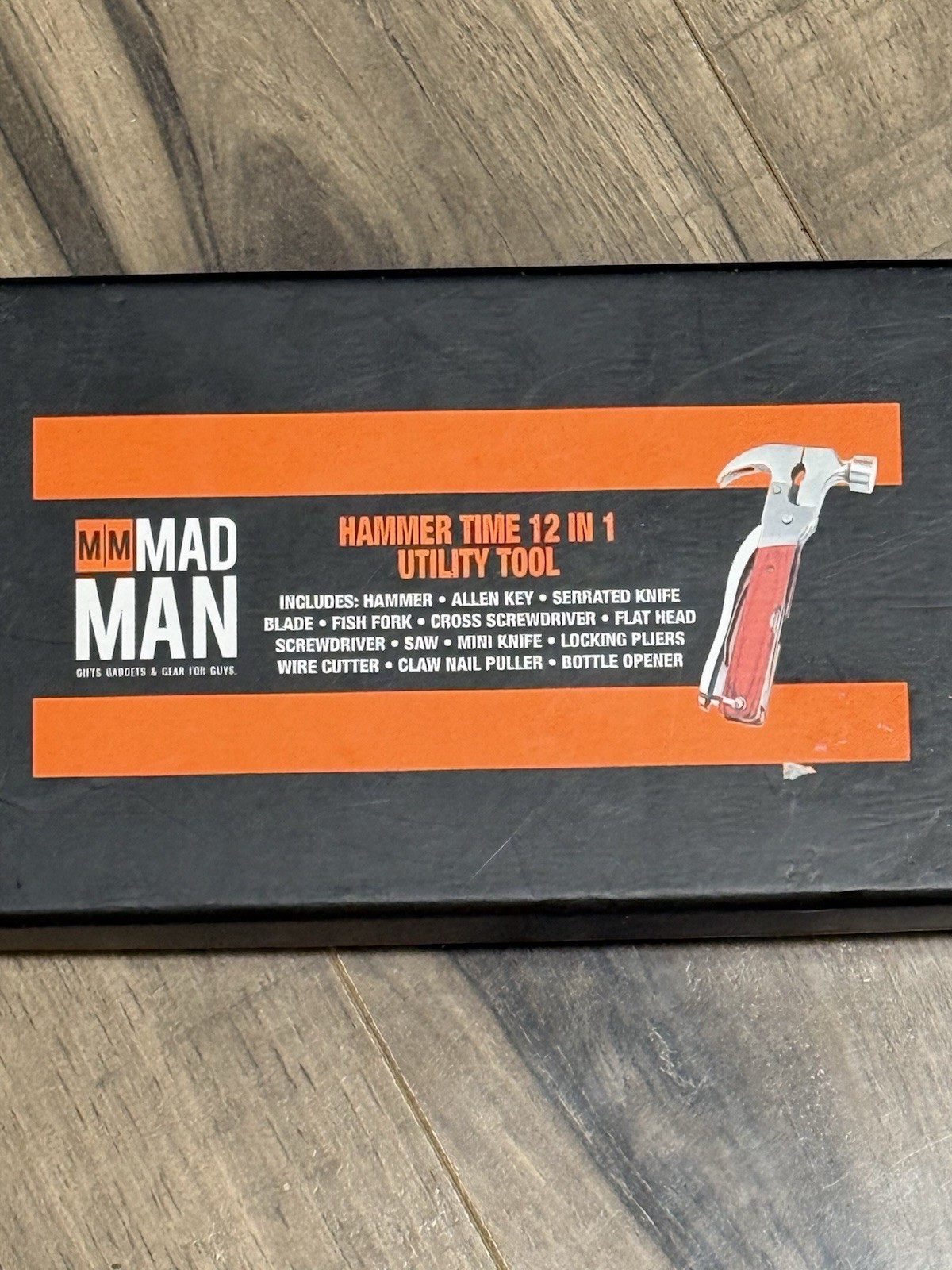 Mad Man Hammer Time 12-in-1 Multi-Tool Locking Stainless Steel 5in Closed