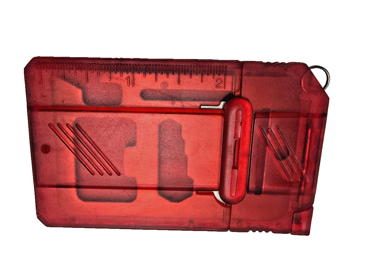 CSK Proshop Credit Card Size Multi Survival Tool 11 in 1 Red Safety Hard Case