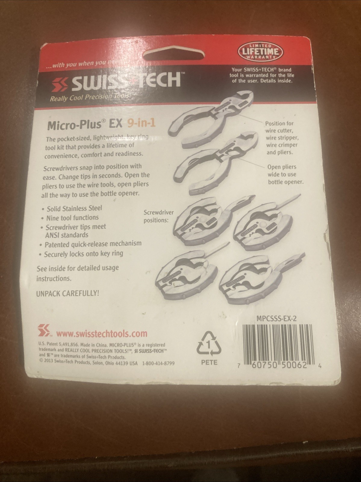 Swiss+Tech 9-In-1 Micro-Plus EX Stainless Steel Multi-Tool With Sheath