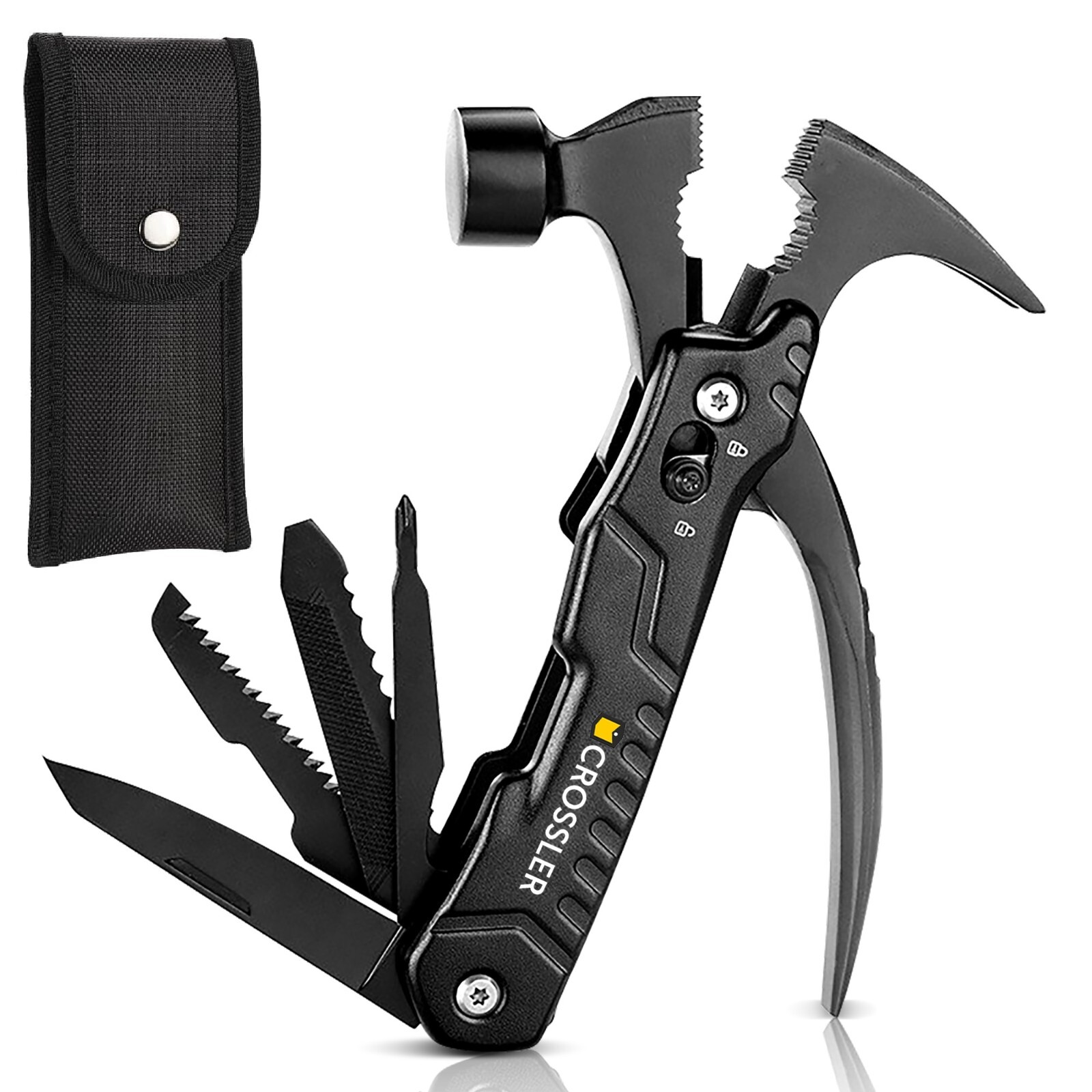 CROSSLER 14-in-1 Multi-Functional Hammer, Camping Accessories, Gift for Man/Him
