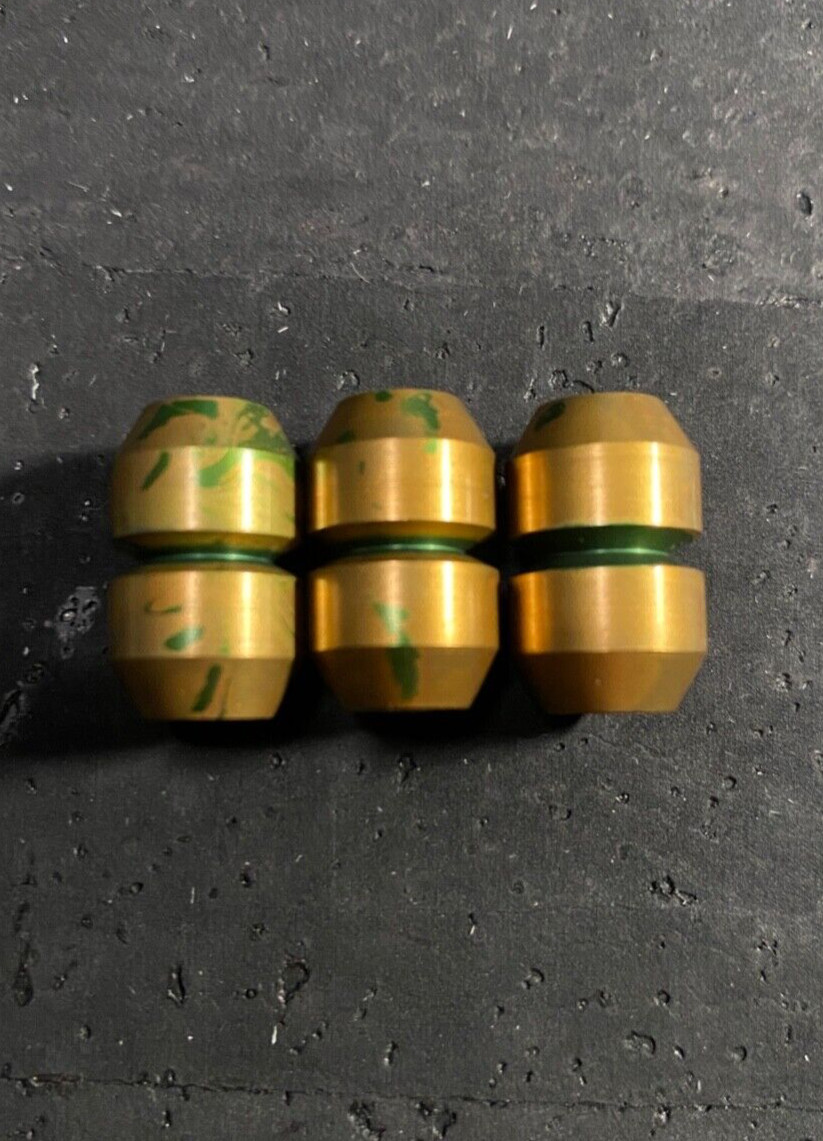 EDC Knife Tool Paracord Beads Aluminum Alloy Gold w/ Green Blood Splatter Zombie