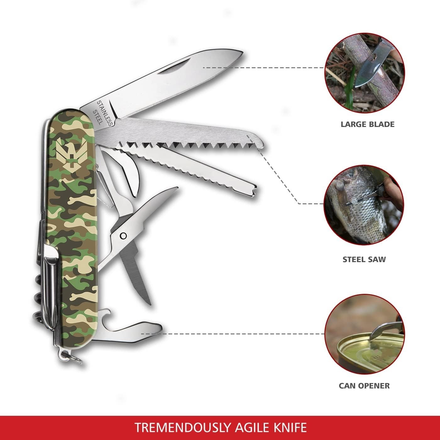 12-in-1 Commando Pocket Tool – Versatile Green Multi-Tool for Outdoors
