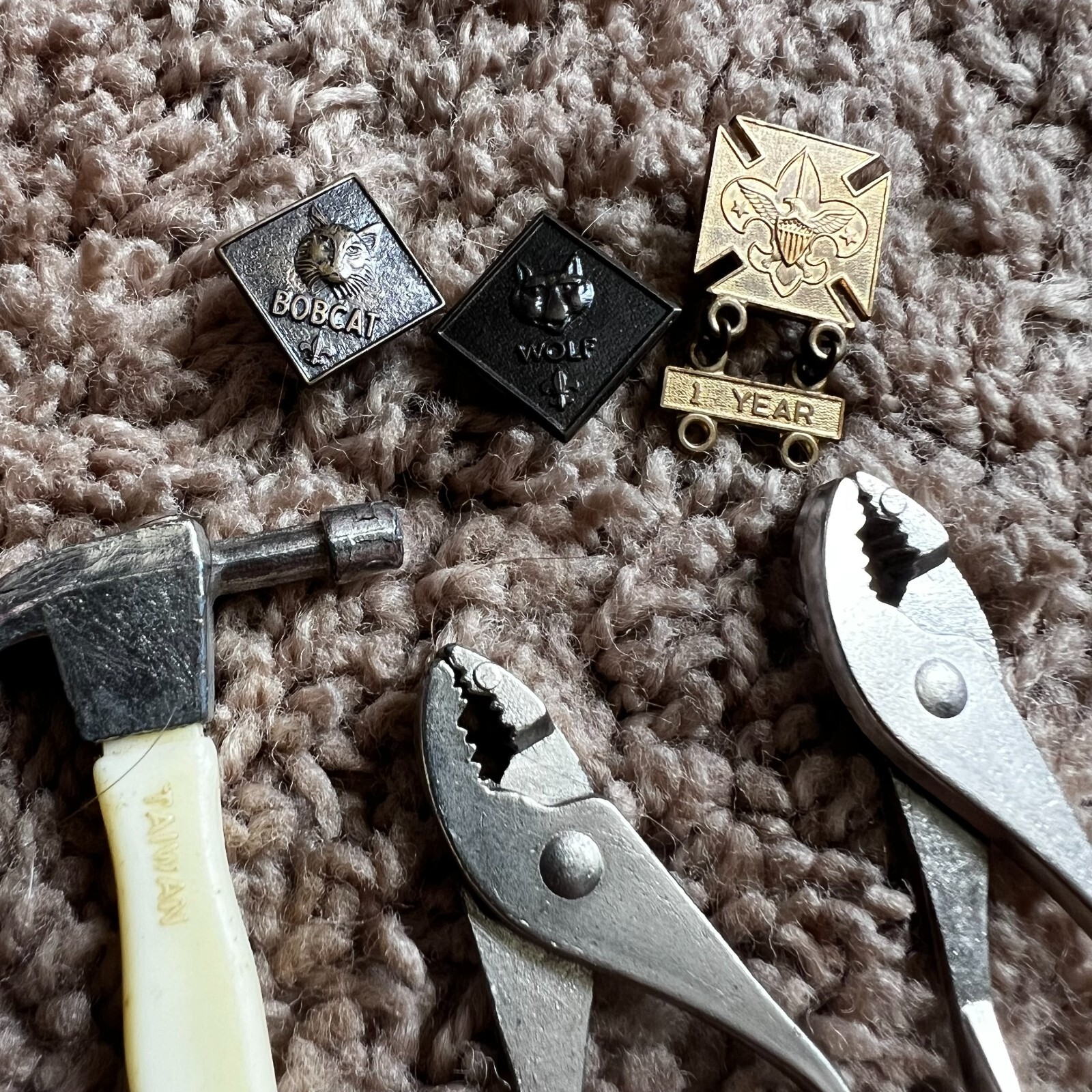 Vintage Boy Scout Outdoor Mini Tool Set Keyring Keychain Gift Key Tools & Pins