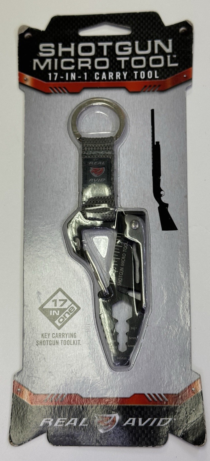 Real Avid Shotgun Micro Tool 17-in-1 Keychain Multi-Tool Choke Wrench – NIB
