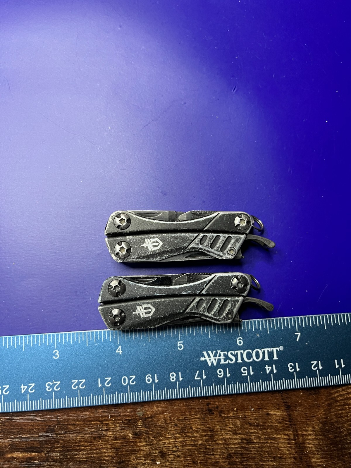 Lot of 2 Gerber Dime Multi-Tools Small Keychain Pliers Knife File Scissors
