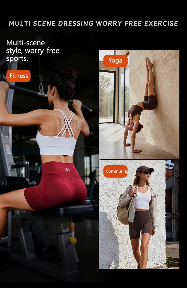 Yoga shorts, three point sports and fitness shorts, women’s high elasticity