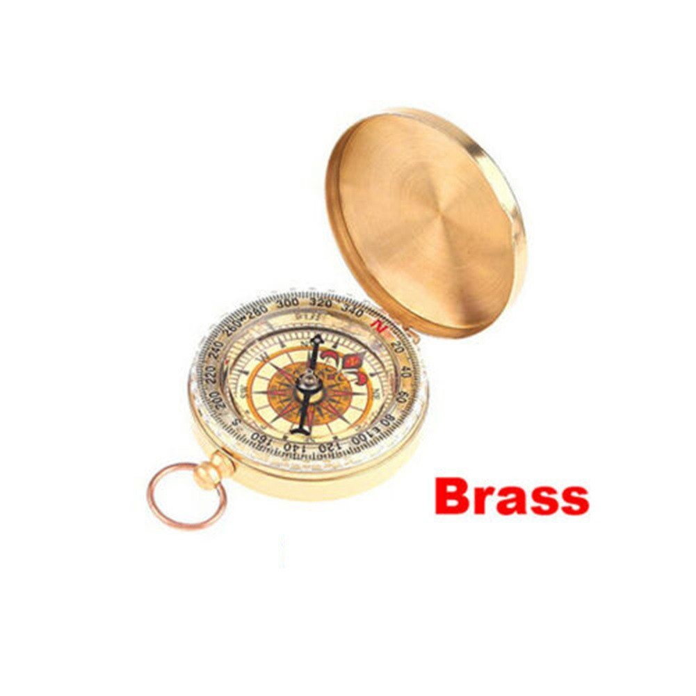 Hiking Pocket Brass Golden for Compass Portable Noctilucent for Compass