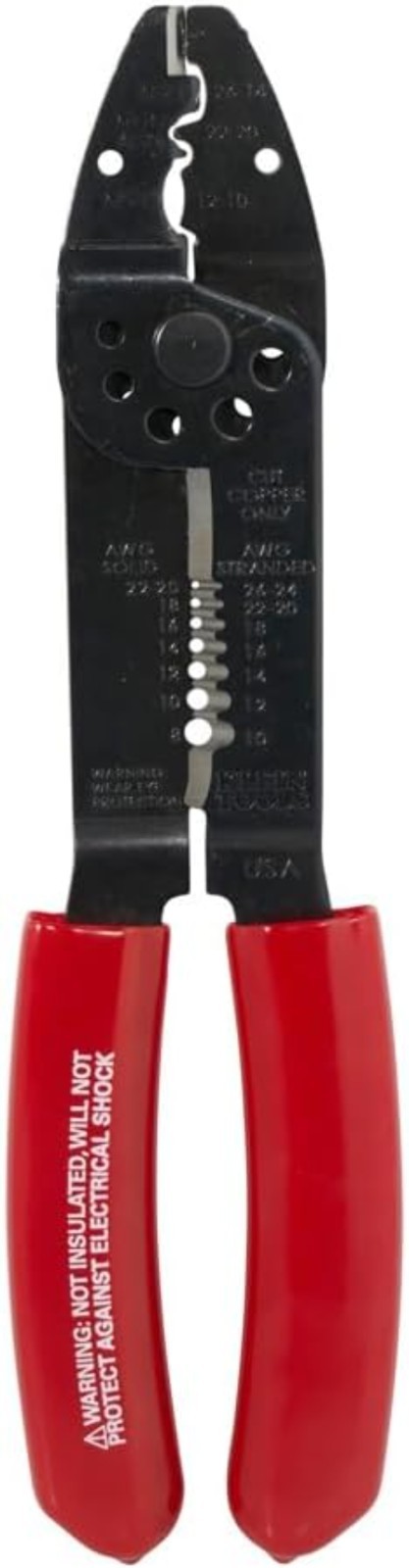 Klein Tools 1001 Multi-Purpose Wire Stripper & Crimper for 8-22 AWG, 8.5-Inches