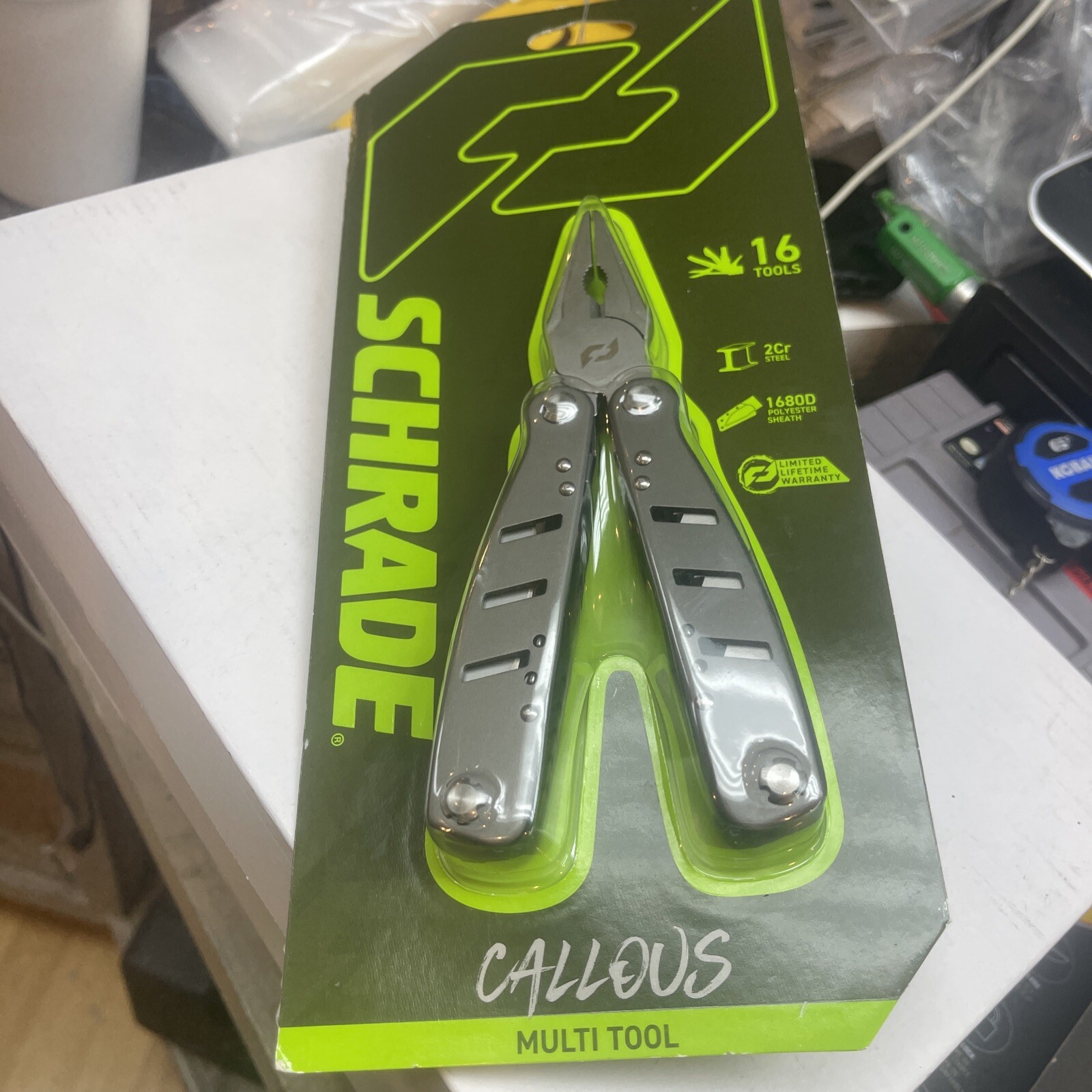 NEW Schrade Tough Tool Multi Tool Knife 16 Tools Camping Shop W/Sheath