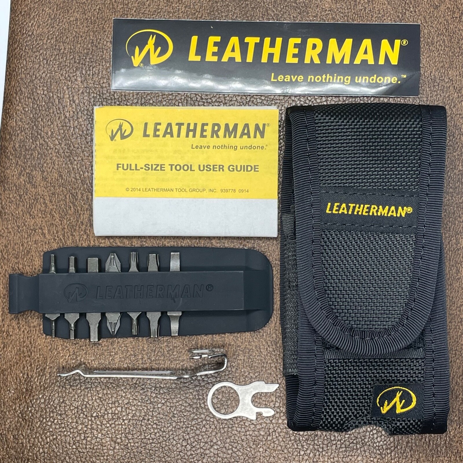 NEW Retired Leatherman Charge AL Multi-tool sheath, metric bits, pocket clip