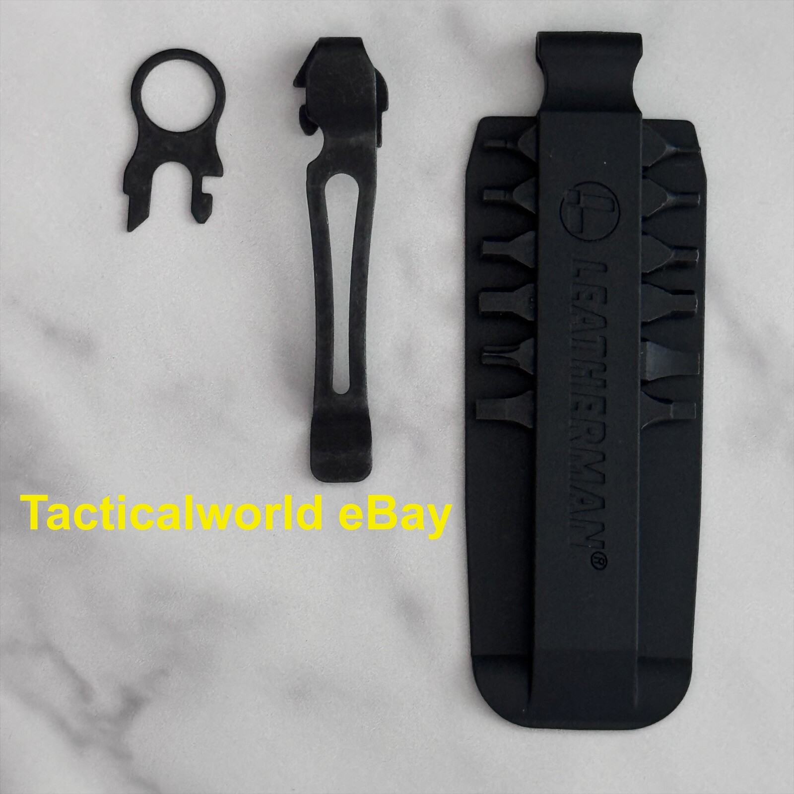 LEATHERMAN Removable POCKET CLIP & RING, BITS: Wave Plus Charge Plus Surge BLACK