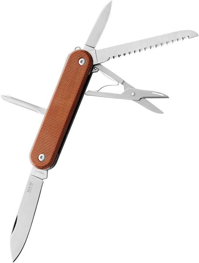 MKM-Maniago Knife Makers Malga 5 Multipurpose MagnaCut Steel Blades Nat Micarta
