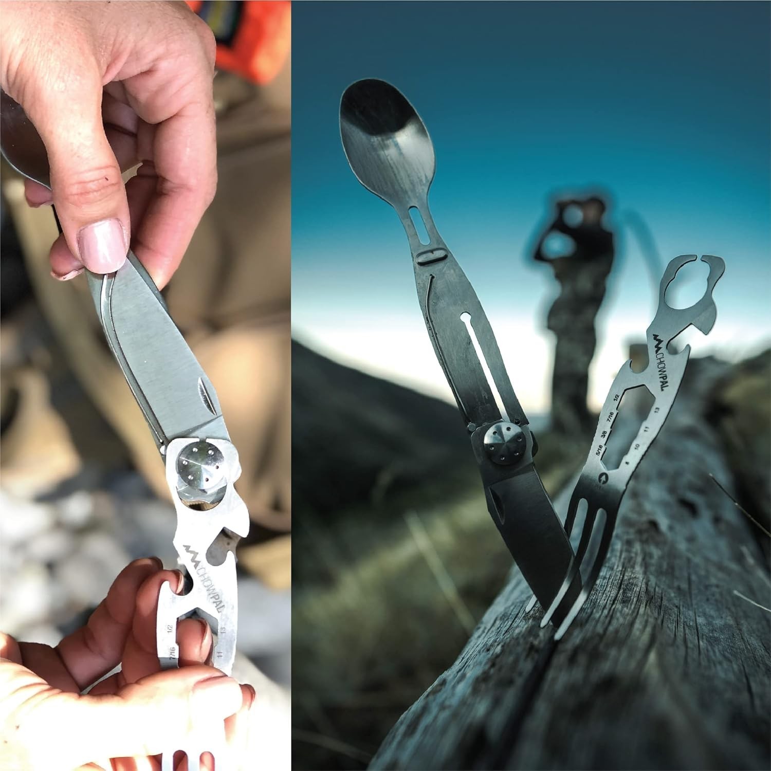 ChowPal Mealtime Multitool W/ Folding Knife Fork Spoon Bottle Opener Can Opener