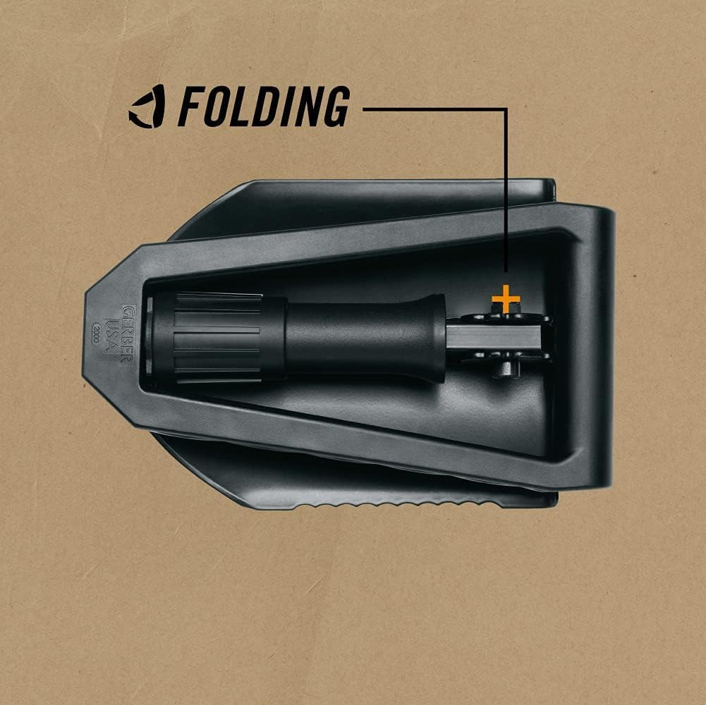 Gear Military Style Tactical Folding Spade E-Tool, Heavy-Duty All Purpose Campin