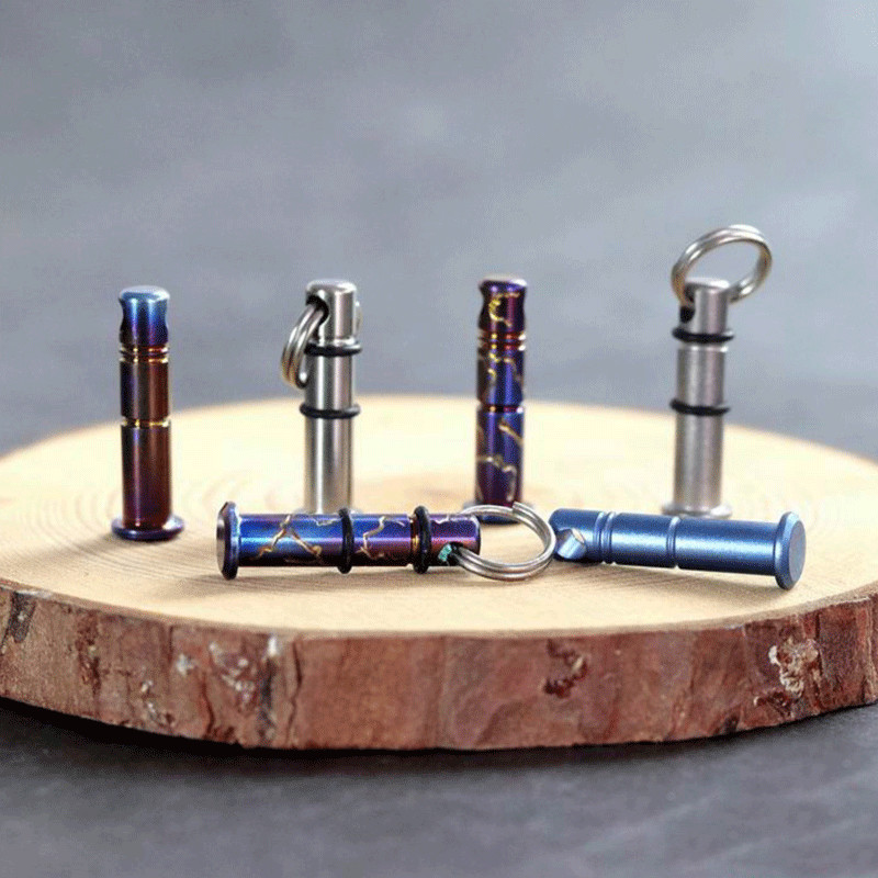 Titanium Lanyard Bead Bolt Holder Keychain Necklace Pendant DIY with Split Ring