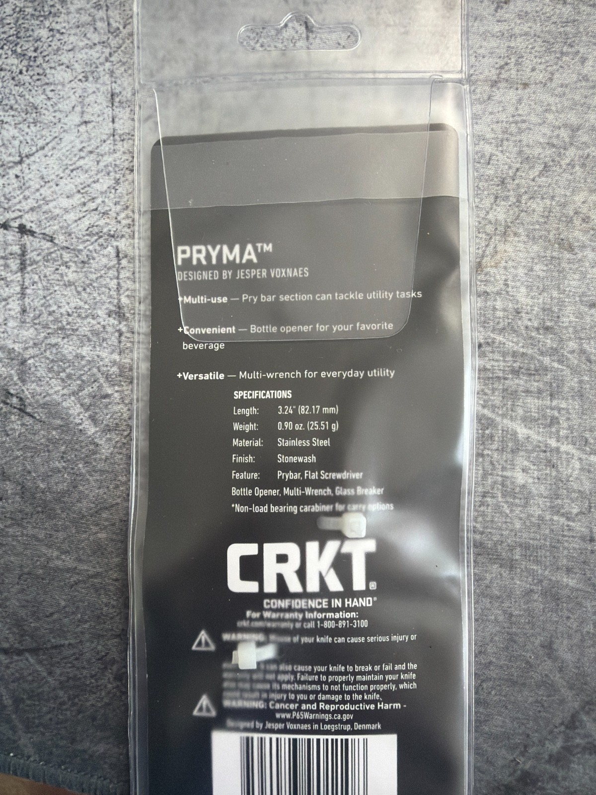 CRKT EDC Pocket Multi-Tool – Pryma 6 Tools 3.23 ” Long 0.9 OZ Carbineer Clip