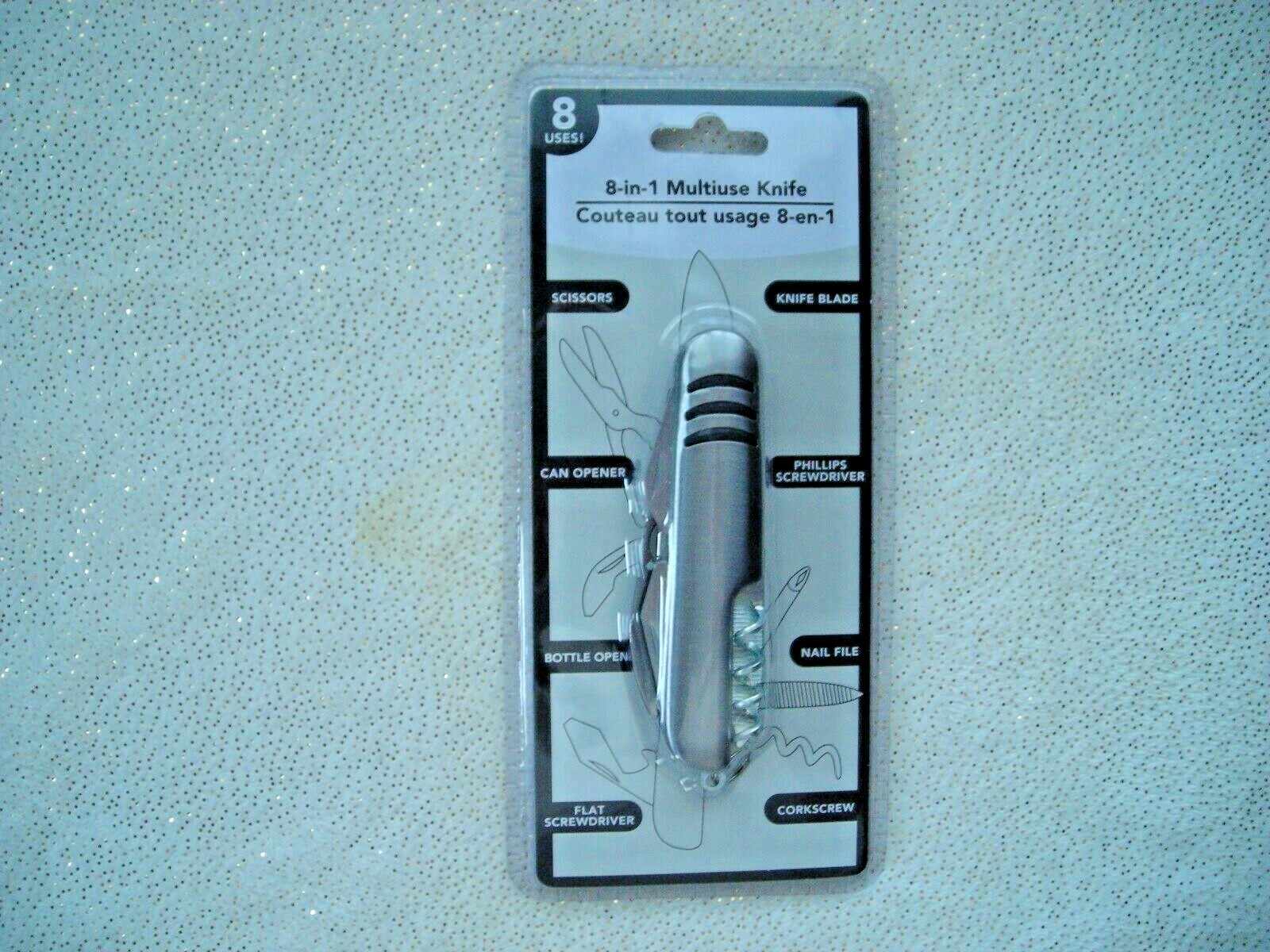 Tool Bench Multiuse Knife Scissors Can Opener Screwdriver 8-in-1 New in Package