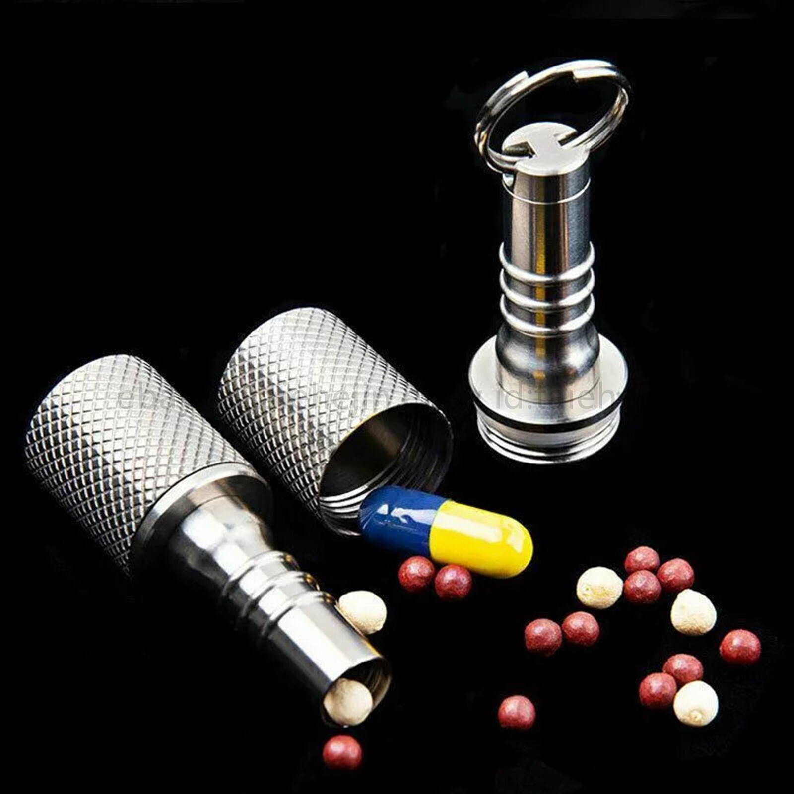 Titanium Alloy Travel Survival EDC Tool Keychain Waterproof Container Pill Box