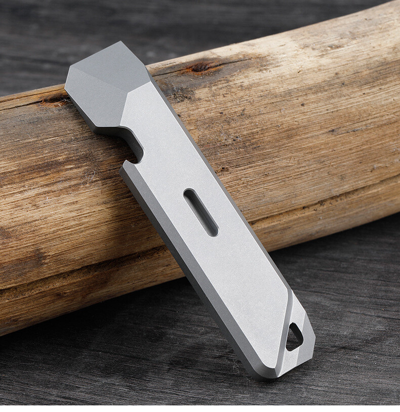 TC4 Titanium Crowbar Pry Bar Underreach EDC Tool Pocket Bottle Opener Pendant