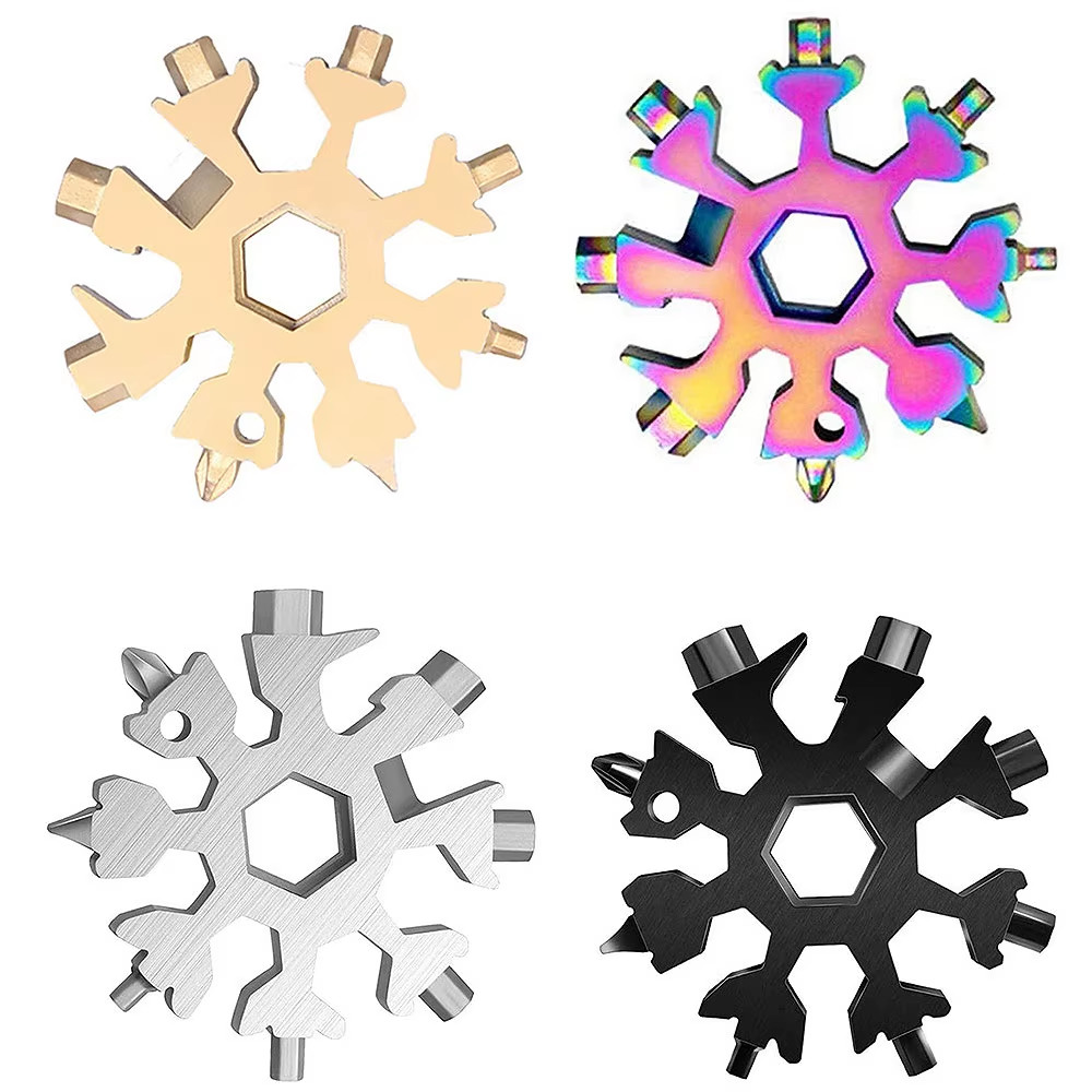 18-In-1 Stainless Snowflake Wrench Multi-Tool Popular Portable Steel Creative
