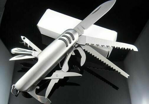 Multi Function 11 Features Stainless Steel Pocket Tools Chest Knife