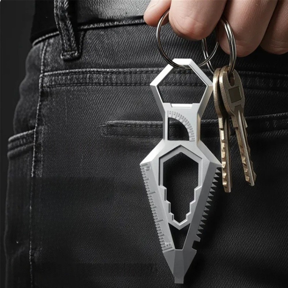 Portable Heavy Duty EDC Metal Keychain Multi-Tool Bottle Opener Men’s Gift