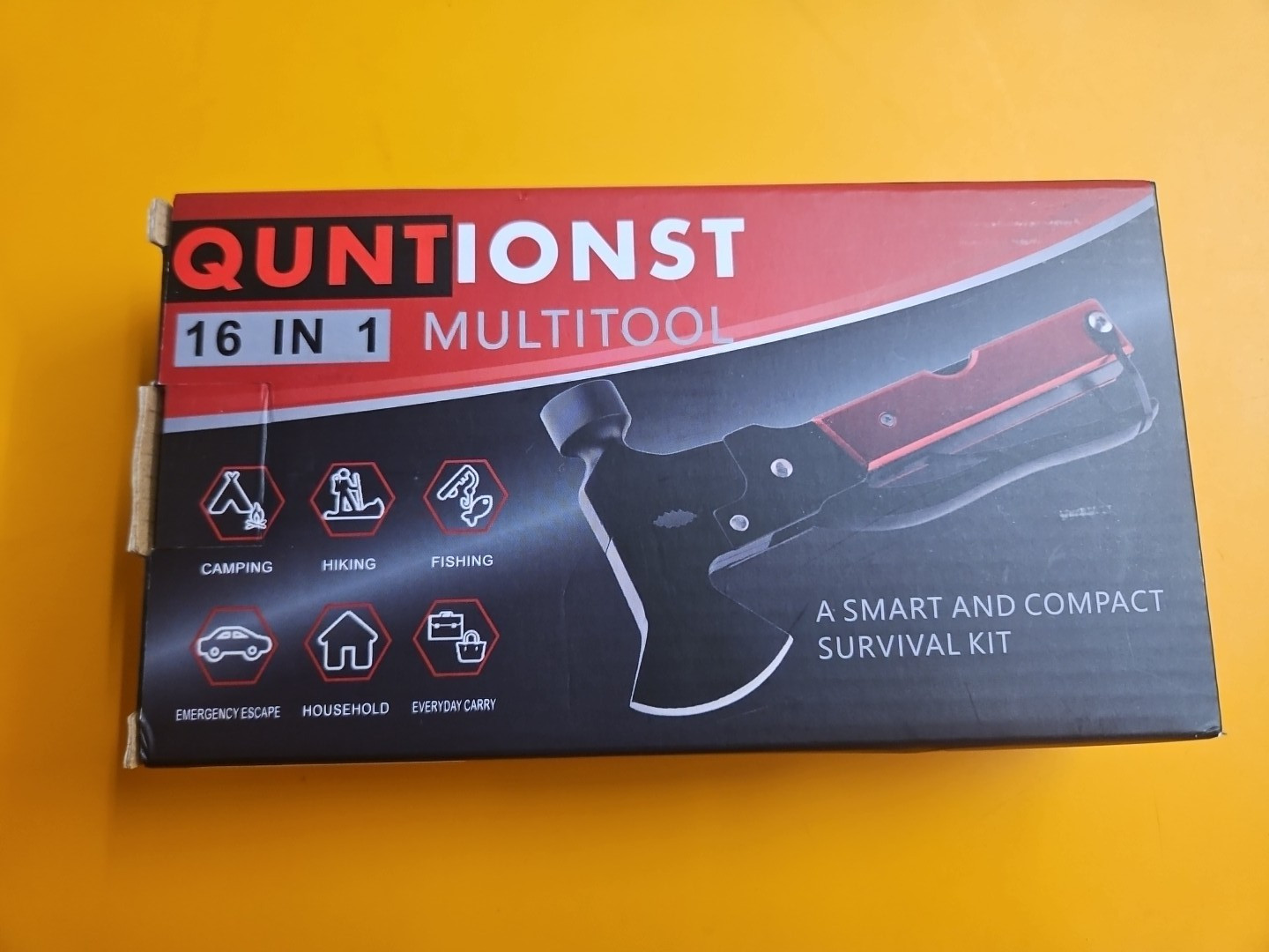 QuntionSt 16 in 1 Multitool Hammer Knife Bottle Opener Wire Cutter Pliers NIB