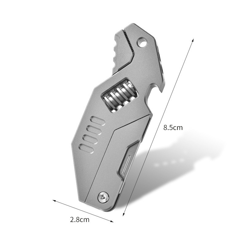 EDC Titanium Alloy Multi Tools Adjustable Wrench Pocket Folding Knife Keychain
